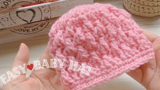 QuickampEasy Newborn Crochet Easy Baby Hat [upl. by Wrdna]