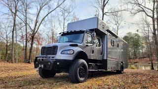 2019 Freightliner M2 Crewcab Doka 4x4 with Showhauler Motorhome Conversion [upl. by Ecirehs]