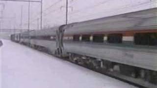 Amtrak Three Rivers in the snow [upl. by Lecram]