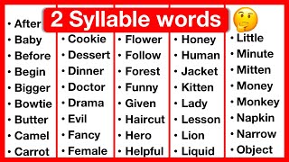 2 Syllable Word List 🤔  Syllables in English  Types of Syllables  Learn with examples [upl. by Yhtommit]