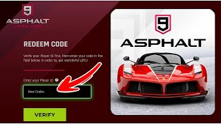 Asphalt 9 Redeem Code New 2024 [upl. by Nedlog]