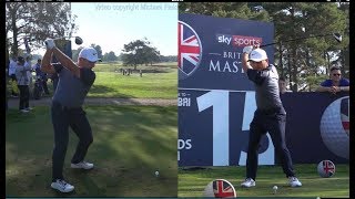 Francesco Molinari Golf Swing Driver faceon and DTL Sky Sports British Masters October 2018 [upl. by Uyekawa]