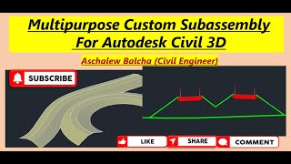 Civil 3D How to Create Multipurpose custom Subassembly using Autodesk Subassembly Composer [upl. by Adnuahsor]