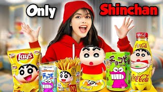 Using only SHINCHAN things for 24 Hours [upl. by Aicilana]