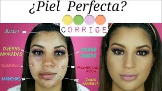 Como Cubrir Acné Manchas Ojeras e Imperfecciones con CORRECTORES DE COLORES [upl. by Johannah]