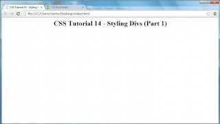 CSS Tutorial 14  Styling Divs Height Width Borders [upl. by Enirrok]