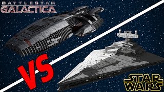 Imperial II Star Destroyer vs the Battlestar Galactica  Star Wars Who Would Win [upl. by Acey]