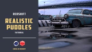 Create puddles with Redshift Renderer CINEMA 4D TUTORIAL [upl. by Gilliam]