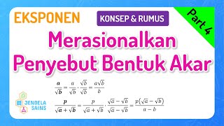 Eksponen Matematika Kelas 10 • Part 4 Merasionalkan Penyebut Pecahan Bentuk Akar [upl. by Ecal]