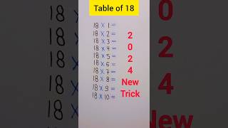 18 ka pahada  Table of 18 Very Easy To Learn  table pahada maths shorts shortsfeed [upl. by Lashar735]