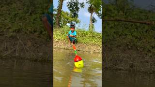 Catching Big Catfish By village boy in Beel pond water catchfish hookfishing shorts [upl. by Taggart]