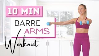 10 min BARRE ARMS WORKOUT  Toned Arms  Light Dumbbells [upl. by Ahsinned]