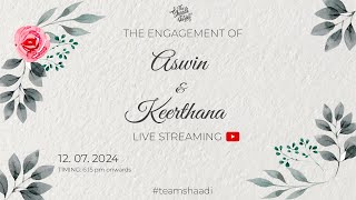 Engagement  Aswin 💍Keerthana  12072024 630 PM  Sanandaa Kalyana Mandapam Rajakilpakkam [upl. by Cathee]