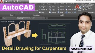 How to Make Detail Drawing for Joinery  AutoCAD Tutorial  Hindi Urdu [upl. by Maggee]