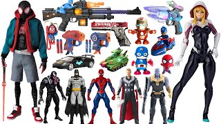 Spiderman toy set unboxing Marvel hero action doll SpiderMan Galaxy series hot toy gun [upl. by Perlman]