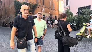 Trastevere Rome in July 2024  walking tour tourist [upl. by Akenor]