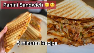 5 Minutes Quick and Easy Panini Sandwich Recipe  Favorite Snack 🤤🤤 [upl. by Hedy]