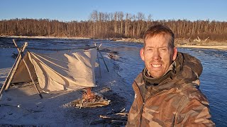 Solo Winter Bushcraft Camping in Alaska [upl. by Adil500]