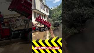 Powerful Tricycle Motor Unloading truck tricycle excavator [upl. by Calia928]