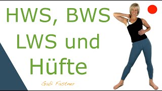 🦎 18 min HWS BWS LWS und Hüfte  schmerzfrei durch bewegen und kräftigen ohne Geräte im Stehen [upl. by Marozik491]