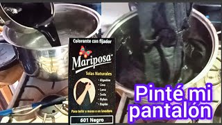 Pinté un pantalón negro de mezclilla con una pastilla para colorear quedó muy bien [upl. by Ahsyle]