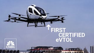 Take a ride inside Ehang’s fully autonomous twoseater air taxi [upl. by Atiras]