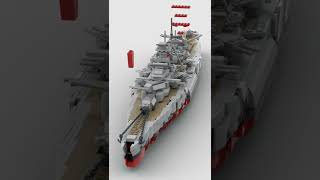 Battleship Bismarck ⚓ Satisfying Building Animation shorts speedbuild [upl. by Ynohtna]