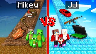 Mikey Family POOR vs JJ Family RICH Stairs Survival Battle in Minecraft Maizen [upl. by Nnairak]