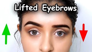 Lifted Eyebrows Shape With Makeup [upl. by Etterb]