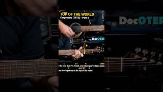 Top Of The World  Carpenters 1972 Easy Guitar Chords Tutorial with Lyrics Part 4 SHORTS REELS [upl. by Arrol993]