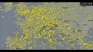 Flightradar24com  The sky of Europe [upl. by Akeirahs]