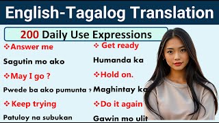 Simple 200 Daily use sentences for Beginners  EnglishTagalog Translation [upl. by Ydnolem204]