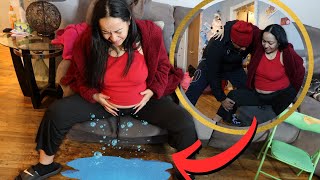 MY WATER BROKE EARLY PRANK ON HUSBAND [upl. by Hgiel]