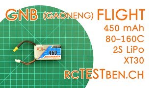 GNB Gaoneng Flight 2S 450mAh 80C160C LiPo Battery Testing  RCTESTBENCH [upl. by China]