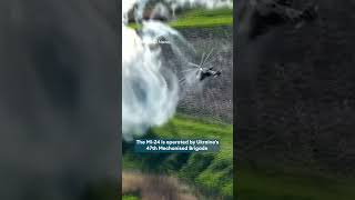 Ukrainian Hind attack helicopters engage Russian targets in battle footage [upl. by Enalahs]