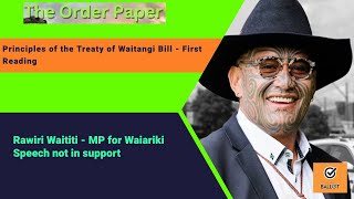 Rawiri Waititi on the Principles of the Treaty of Waitangi Bill  First Reading [upl. by Walton3]