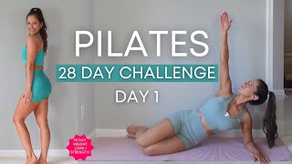 Beginner Pilates for Weight Loss amp Strength 28 Day Challenge Day 1 [upl. by Christensen]