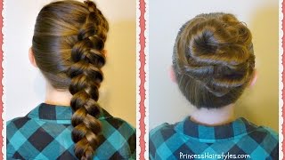 2 Easy Back To School Hairstyles Side Dutch Braid amp Messy Bun Twist [upl. by Ehav696]