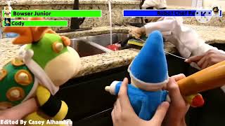 Bowser Junior And Cody Vs Robot Chef Pee Pee with healthbars REMAKE [upl. by Aisetal917]