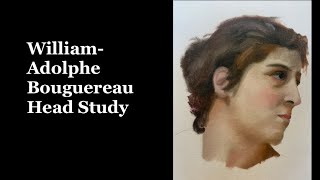 William Adolphe Bouguereau Head Study  Timelapse [upl. by Ecirtnahs]