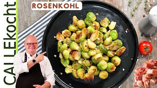 Rosenkohl mit Speck und Zwiebeln So wirst auch Du ihn lieben [upl. by Efram]