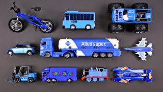 Learning Blue Street Vehicles for Kids  Hot Wheels Matchbox Tomica トミカ Cars and Trucks Tayo 타요 [upl. by Assiron485]