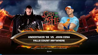 UNDERTAKER VS JOHN CENA FALLS COUNT ANYWHERE wwe2k24 smackdown raw [upl. by Mersey639]