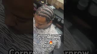 When cornrows meet up wit cornrow twists🔥inthachaitwitMZJB BRAIDSANDFADESSALON [upl. by Dercy]