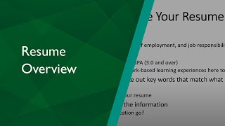 Resume Help Overview [upl. by Taryn]