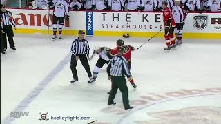 Cody McLeod vs Lane MacDermid Dec 6 2013 [upl. by Fugate543]