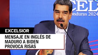 Maduro envía mensaje en inglés a Biden y se ríen de su pronunciación [upl. by Fiden]