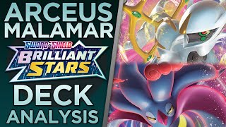 Arceus Malamar VMAX Brilliant Stars Deck Analysis and Battles Pokemon TCG [upl. by Odraner]