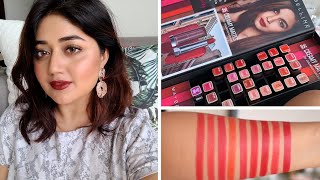 Maybelline Creamy Matte Lipsticks  35 Shades SWATCHES  corallista [upl. by Hobbs]