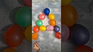 Make quot A quot from water colorful balloon  balloons pop reverse asmr satisfying asmr shorts party [upl. by Bartholomew]